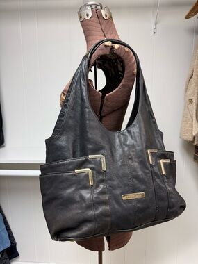 Michael Kors Black 'Beverly' Slouchy Leather Large Shoulder Tote Bag Handbag